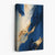 Abstraktes Wandbild auf Leinwand in Blau und Gold, Farbstreifen Nr. 1