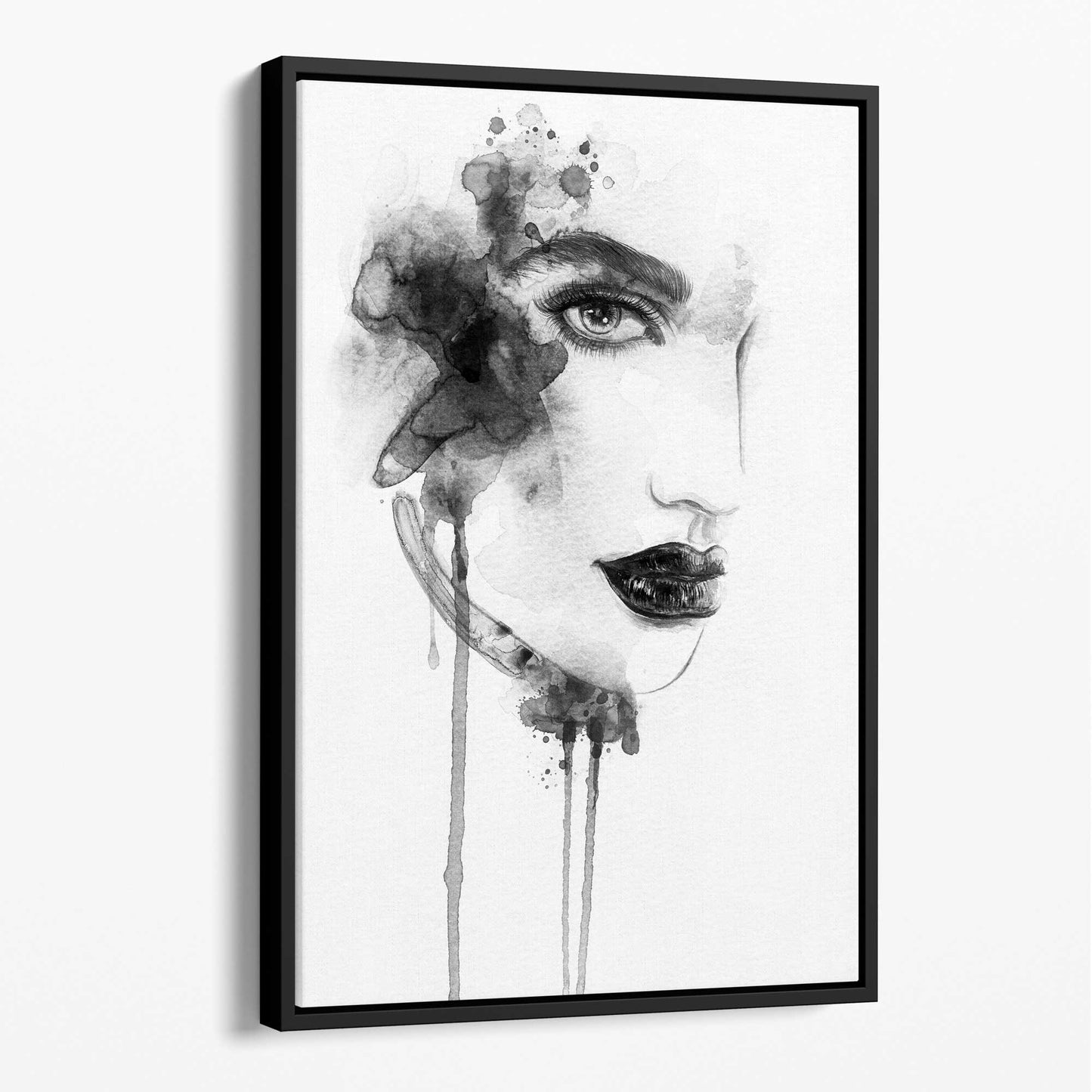 Schwarz-Weiß-Modeillustrationen auf Leinwand Nr. 1