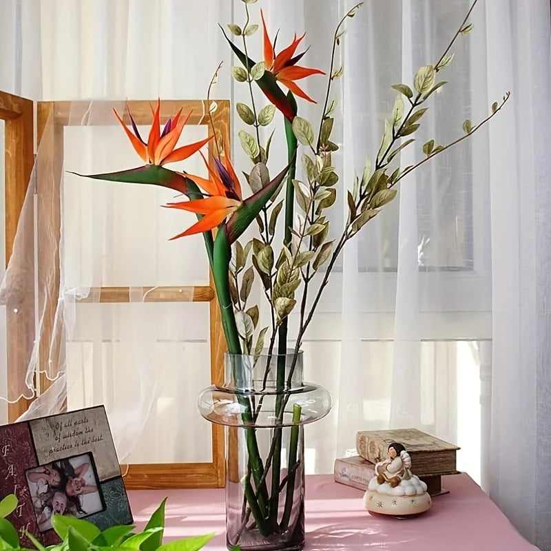 Karnz | Floriva 3-teiliges Set Künstliche Strelitzien | Paradiesvogelblumen | 24,5 cm Lange Stiele | Dekoration für Zuhause, Büro & Veranstaltungen