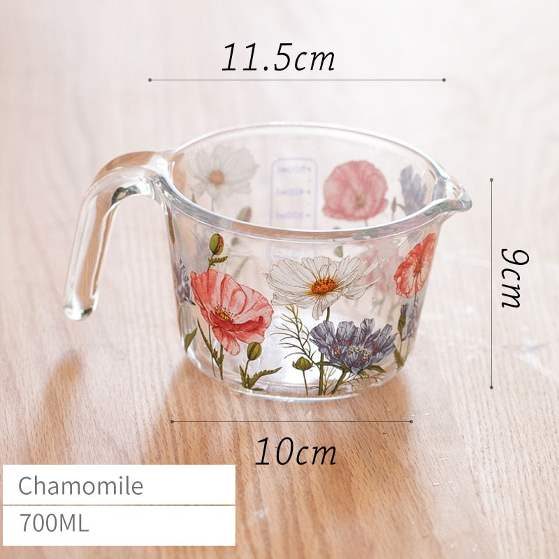 Retro Flowers Messbecher mit Deckel