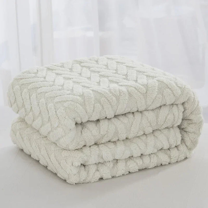 Karnz | Jacquard Fleece Decke CozyWeave | Einzelnes Layer & Doppelseitig | Weiche Tafu & Shu Baumwollfleece | Für Herbst & Winter