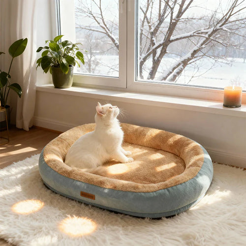 Oval Plush Bett für Hunde & Katzen Karnz