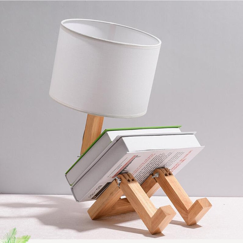 Thinker Holzroboter Moderne Nachttischlampe | Karnz