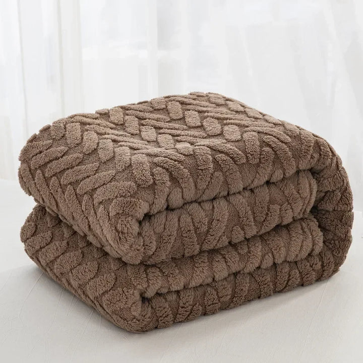 Karnz | Jacquard Fleece Decke CozyWeave | Einzelnes Layer & Doppelseitig | Weiche Tafu & Shu Baumwollfleece | Für Herbst & Winter
