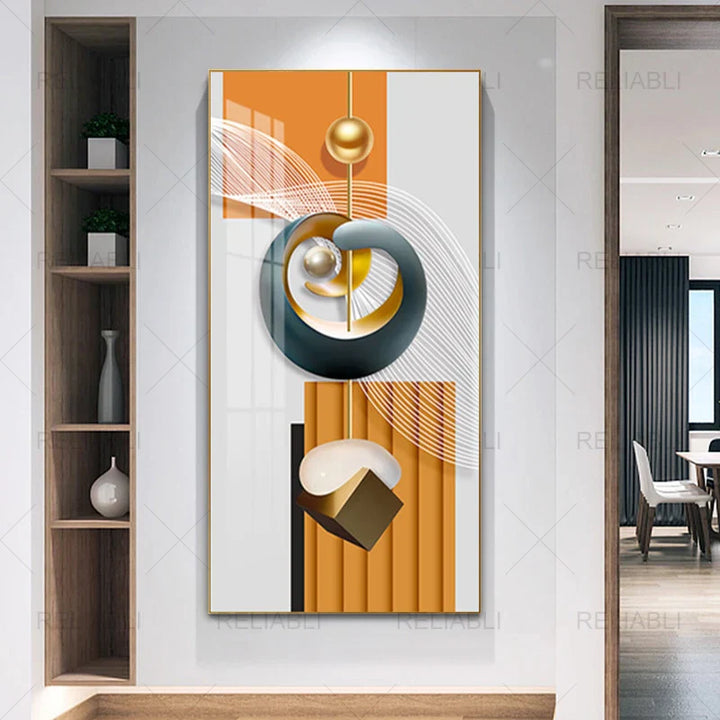 Nordic Celestial Harmony Wandkunst Feine Kunstleinwanddrucke Leichte Luxus Abstrakte Glückbringende Bilder Für Modernes Apartment Wohnzimmer Foyer Kunst Dekor (Unrahmt)