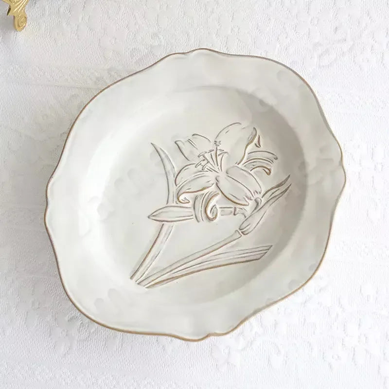 Französische geprägte Blumenplatten