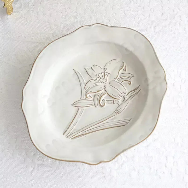 Französische geprägte Blumenplatten