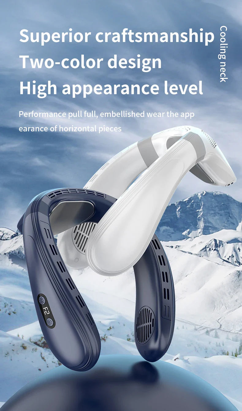 Tragbarer Halsventilator 5200mAh – Wiederaufladbarer tragbarer Halbleiter-Kühlventilator, persönlicher tragbarer Halsklimaanlage | Karnz