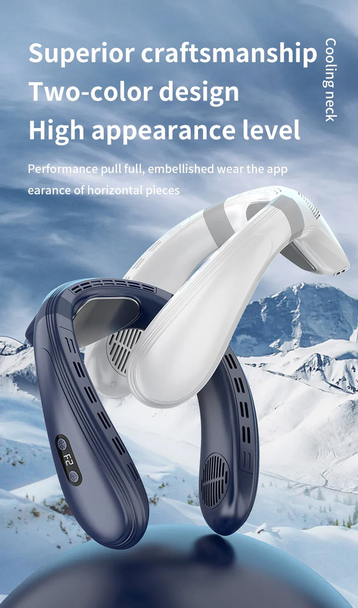 Tragbarer Halsventilator 5200mAh – Wiederaufladbarer tragbarer Halbleiter-Kühlventilator, persönlicher tragbarer Halsklimaanlage | Karnz