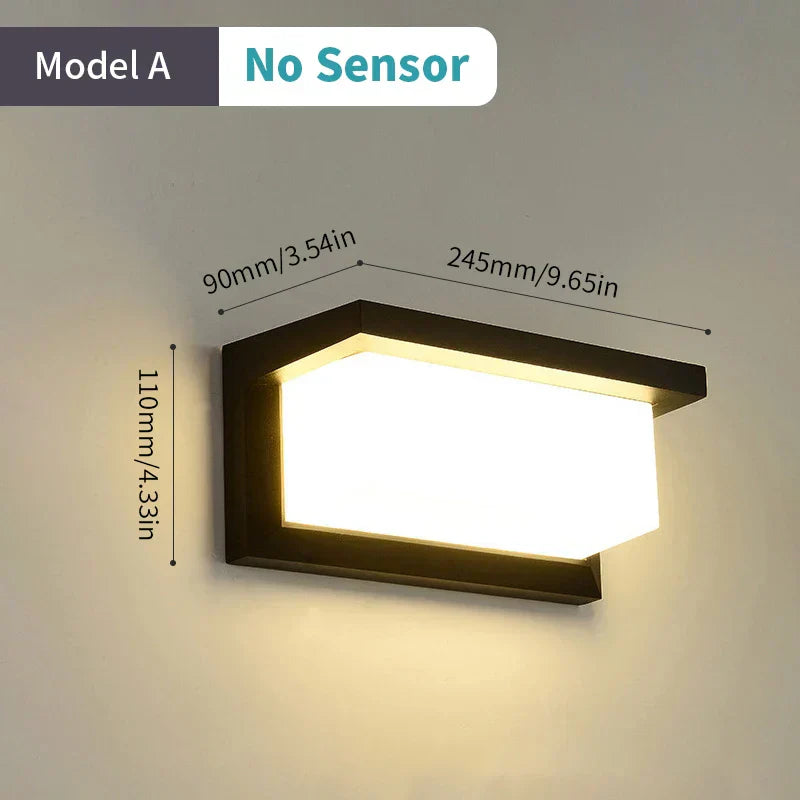 Karnz | LED-Wandleuchte mit Radar-Bewegungsmelder – 16W wasserdichtes Licht für den Innen- und Außenbereich, kaltes und warmes Weißes Licht, AC85-265V