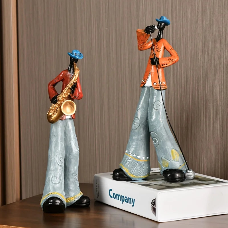 Harz Jazz Band Figurine - Vintage Musik Dekor Statue | Karnz