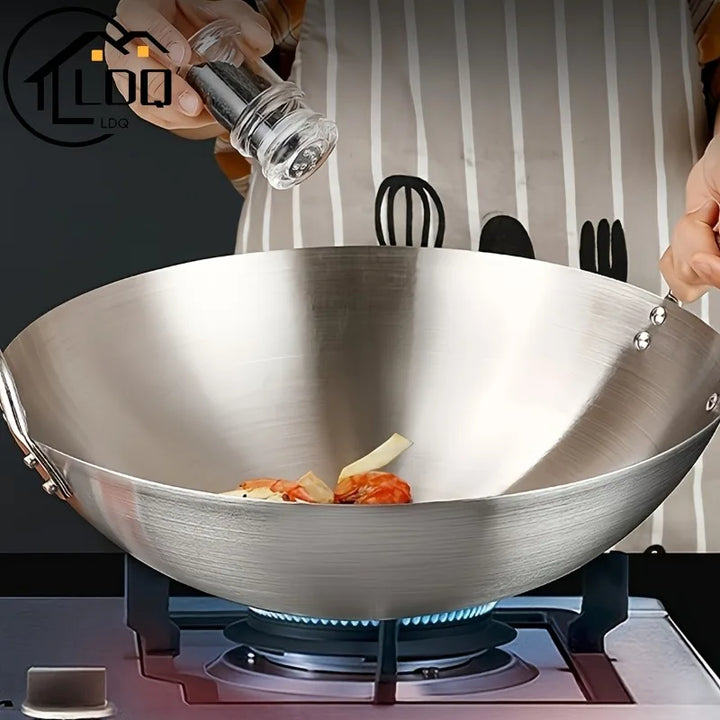 ChefMaster – Große Edelstahl-Wok mit Doppelgriffen Karnz
