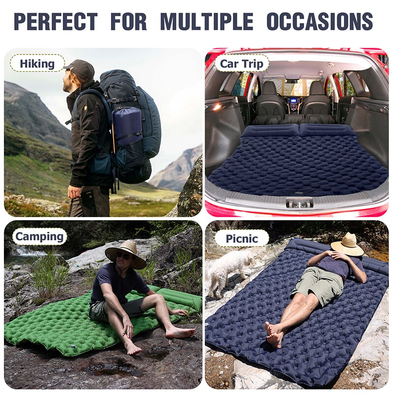 Tragbares aufblasbares Bett mit eingebautem Kissen Nature Nest Camping | Karnz