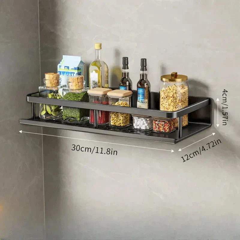 Wandmontierter Küchenregal – Platzsparendes und stilvolles Aluminiumregal für Küchenutensilien | Karnz