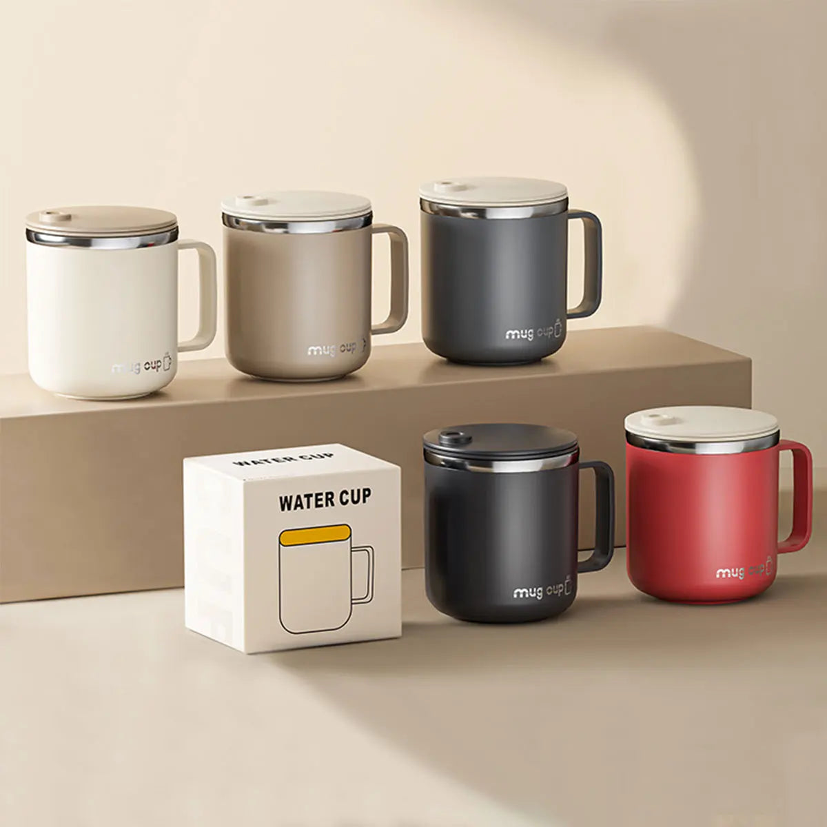 Isolierte Edelstahl Kaffeetasse mit Deckel | Karnz