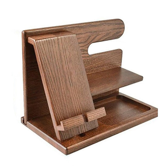 Ladestation und Schreibtischorganizer aus Holz für Telefone und Zubehör Karnz