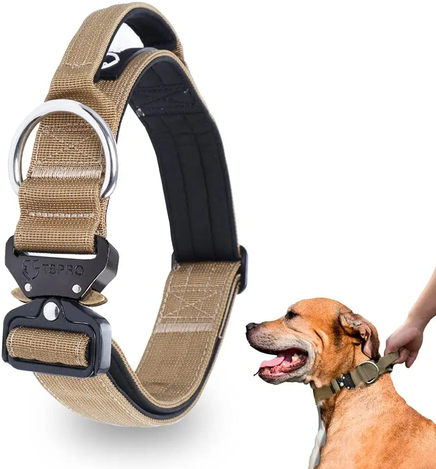 Taktische Hundehalsband mit Metallschnalle & Griff Karnz