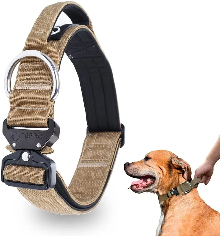 Taktische Hundehalsband mit Metallschnalle & Griff Karnz