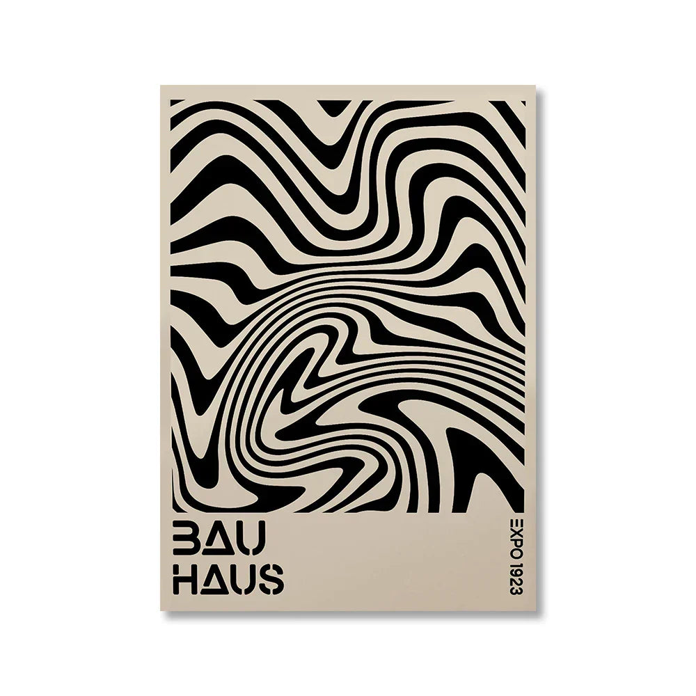 Vintage Retro Geometric Abstract Bauhaus Expo Kunst Galerie Poster Wandkunst Feine Kunst Leinwanddrucke Bilder Für Wohnzimmer Esszimmer Home Office Dekor | Karnz