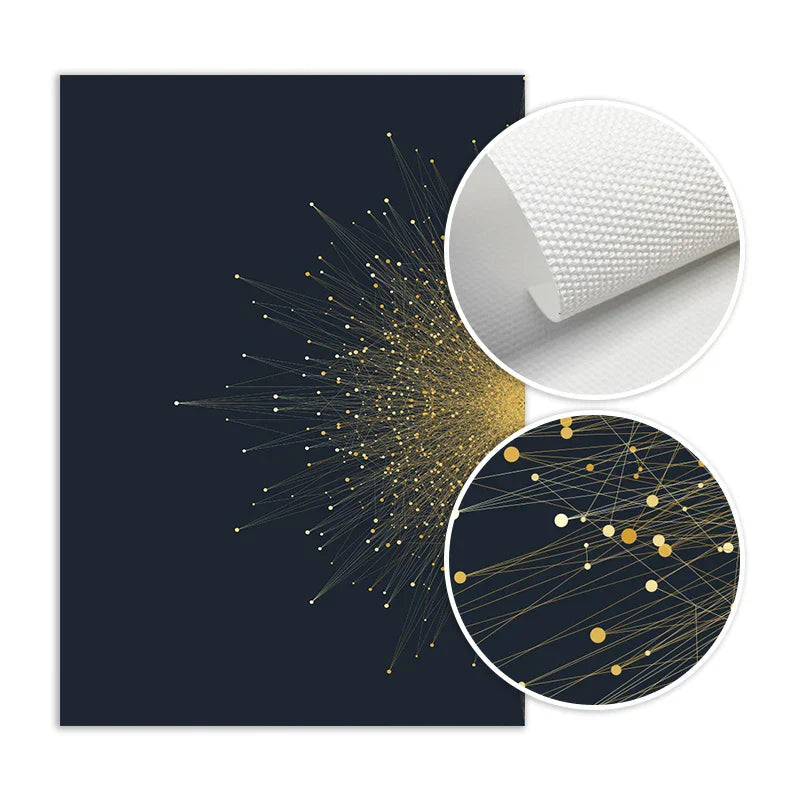 Kontrastierende Farbe Abstrakte Partikel Geometrie Wandkunst Fine Art Leinwanddrucke Bilder Für Wohnzimmer Schlafzimmer Bürodekor | Karnz