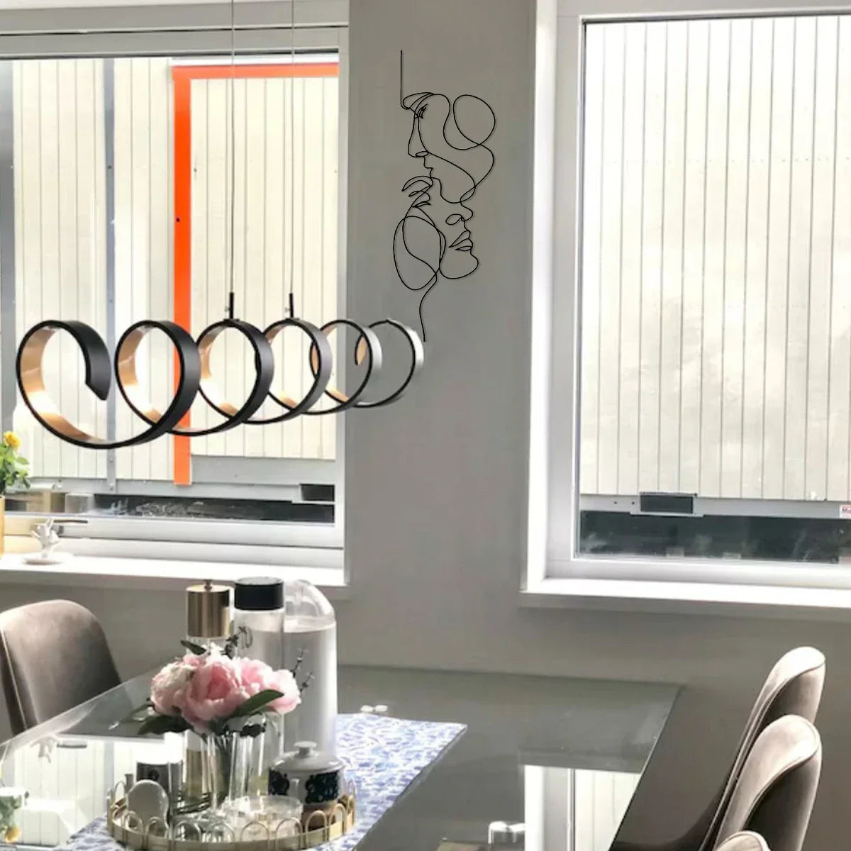 Minimalistische Verflochtene Liebende Metall Linienkunst Skulptur Wanddeko Abstrakte Nordische Hängetechnik Für Wohnzimmer Schlafzimmer Wand | Karnz
