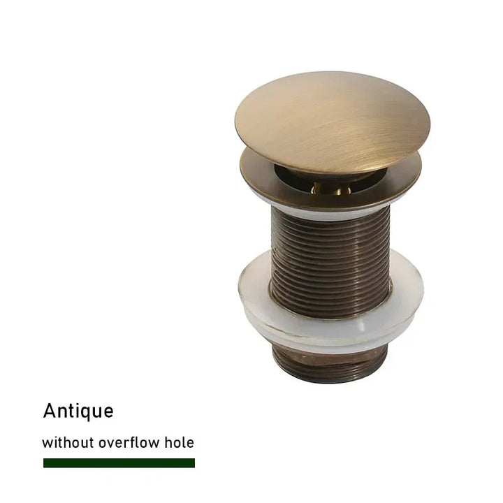 Ablaufschraube mit Push-Down-Popup – Messing | 11 Farben | Mit oder ohne Überlauf Karnz