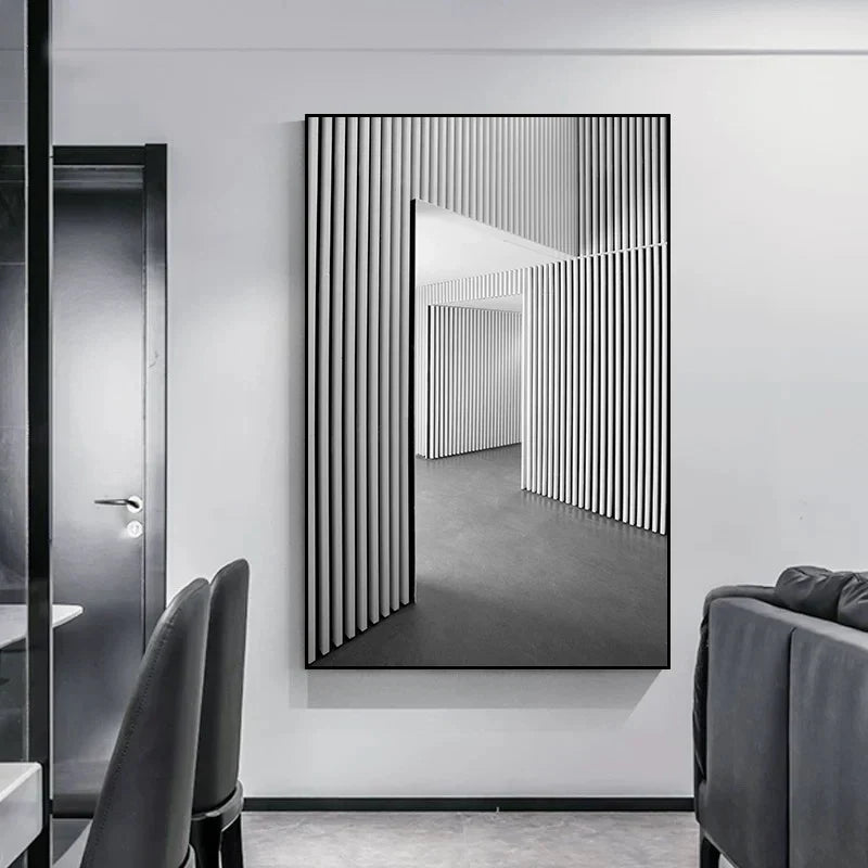 Minimalistische abstrakte architektonische Wandkunst feine Kunstleinwand Drucke Poster Bilder für moderne Apartment Wohnzimmer Büro Dekor | Karnz