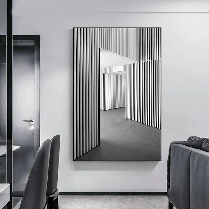 Minimalistische abstrakte architektonische Wandkunst feine Kunstleinwand Drucke Poster Bilder für moderne Apartment Wohnzimmer Büro Dekor | Karnz
