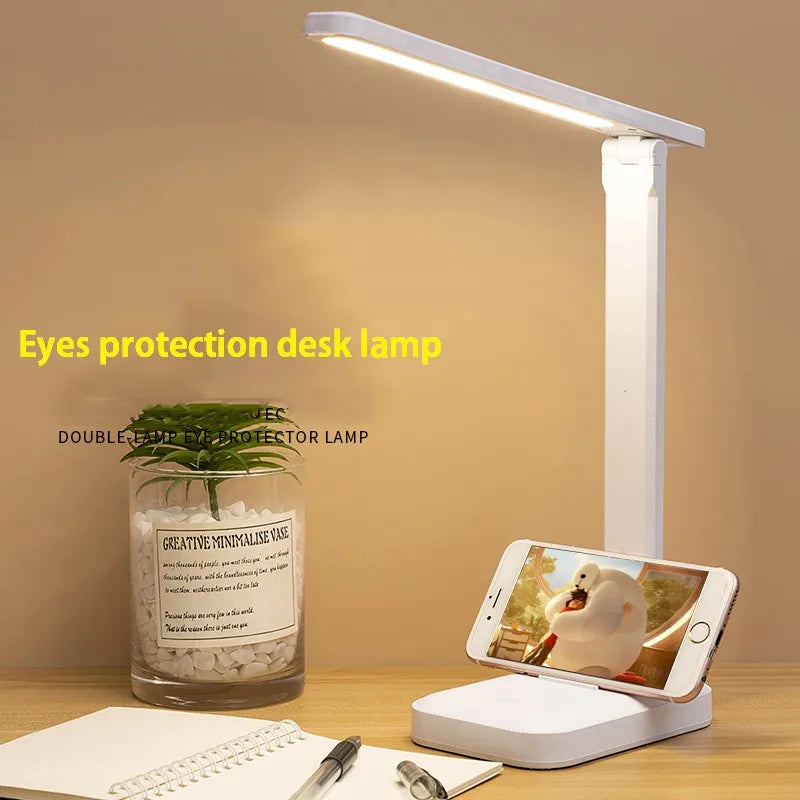 Sandsberg LED Tischlampe | Wiederaufladbar 6000mAh | Stufenlos dimmbar | Faltbare Schreibtischlampe mit Touch