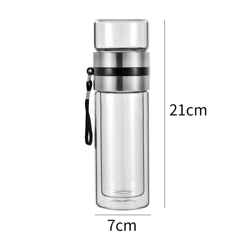 Karnz | 2in1 doppelwandige Thermo Smarte Teeglasflasche
