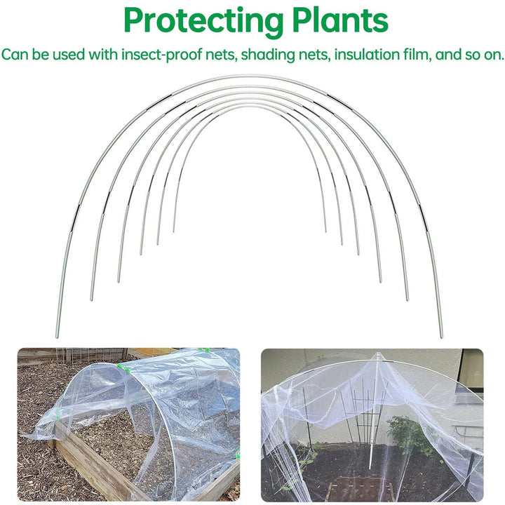 Karnz | Plantura FlexGrow Gartenbügel-Set aus Fiberglas | DIY Pflanztunnel für Hochbeete & Frühbeet | Rostfrei & Wiederverwendbar | Inkl. Steckverbinder