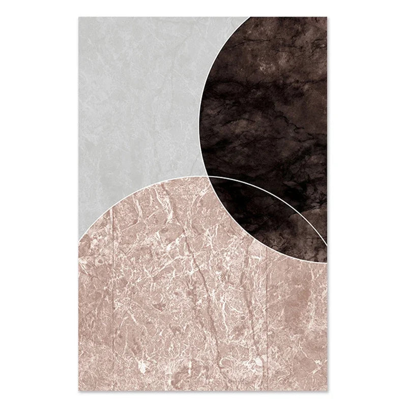 Skandinavische abstrakte graue rosa Granit Wandkunst Fine Art Leinwanddrucke Bilder für moderne Wohnung Wohnzimmer Schlafzimmer Kunstdekoration | Karnz
