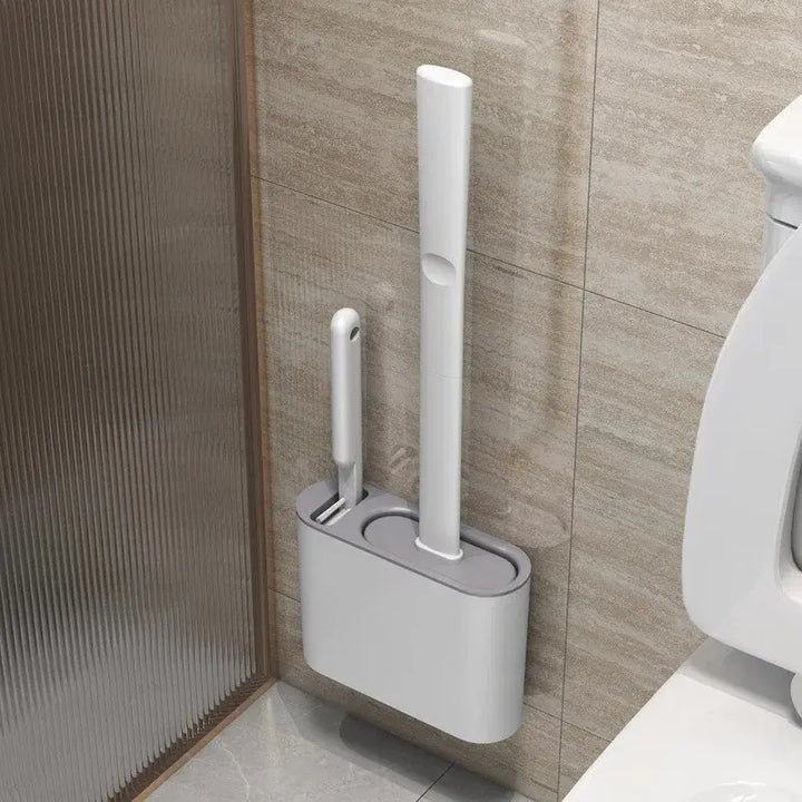 Karnz | Toilettenbürste HygieBrush DuoClean | 2-in-1 Silikon-WC-Bürstenset mit Wandhalterung | Antibakteriell & platzsparend