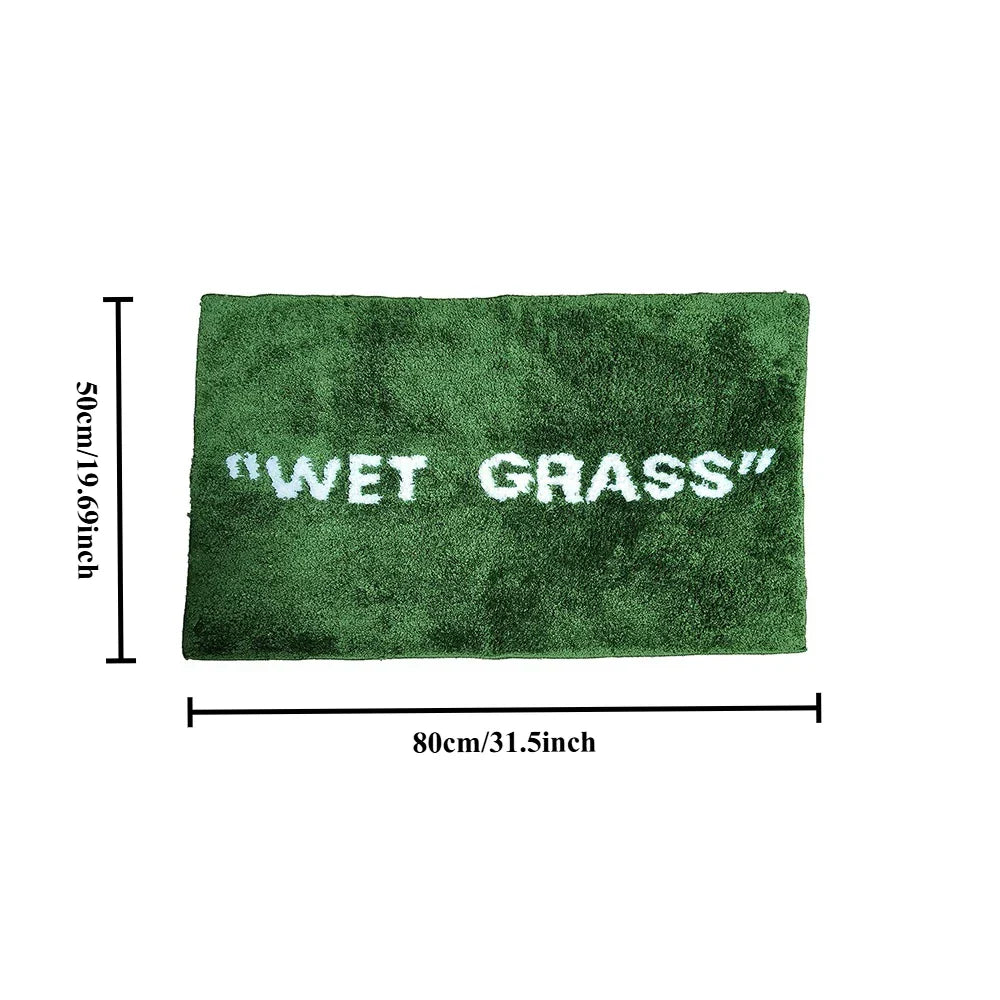 FreshLawn Comfort Mat – Trendige "Wet Grass"-Fußmatte in Grün mit Weichem Plüsch | Karnz