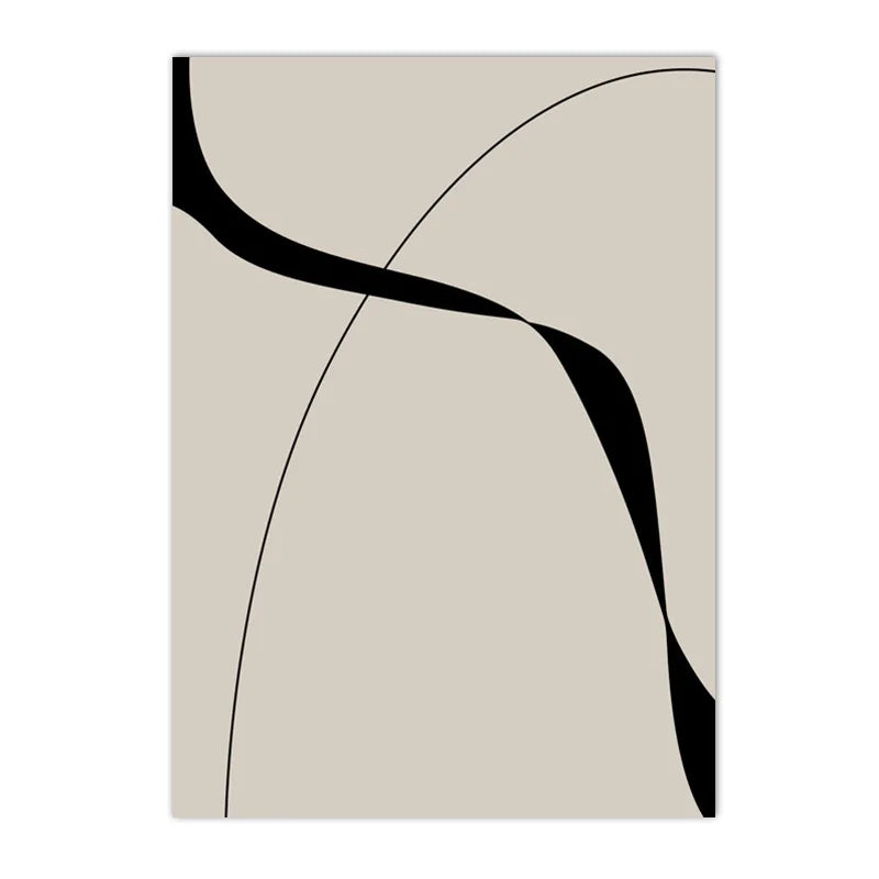 Moderne abstrakte schwarze Form & Linie minimalistische Wandkunst Fine Art Leinwanddrucke Bilder für moderne Wohnungen Wohnzimmer Schlafzimmer Kunst Dekor | Karnz