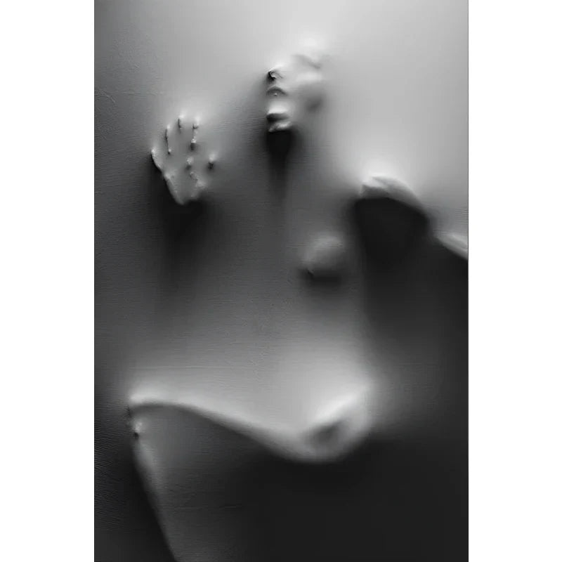 Moderne Kunst Abstrakte Gespenstische Figuren In Der Wand Leinwanddrucke Schwarz Weiß Wandkunst Poster Bilder Für Wohnzimmer Schlafzimmer Kunst Dekor | Karnz