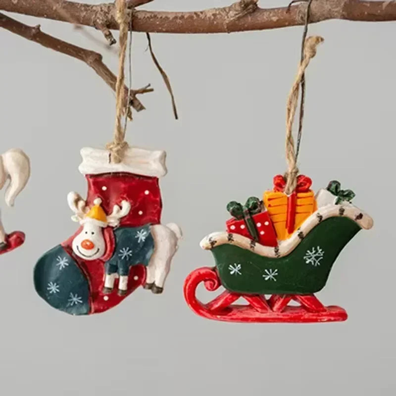 Klassische Weihnachtsdeko – Hängende Weihnachtsstrümpfe mit Elchmotiv | Karnz