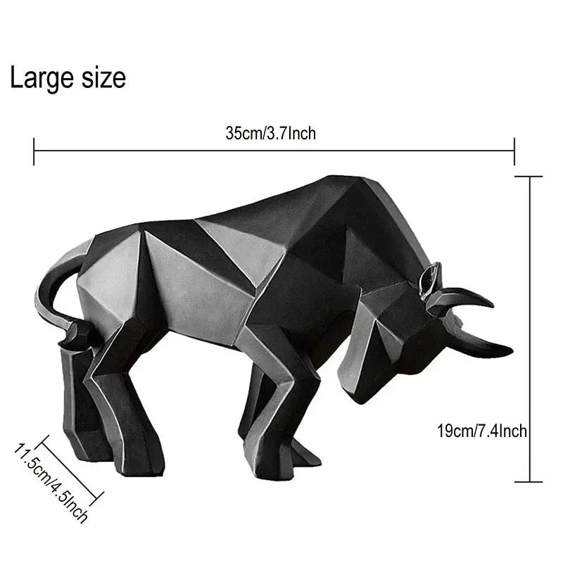 Karnz | ToroArte Stier Skulptur | Nordisches Design | Harzfigur Modern | 35 cm / 26 cm