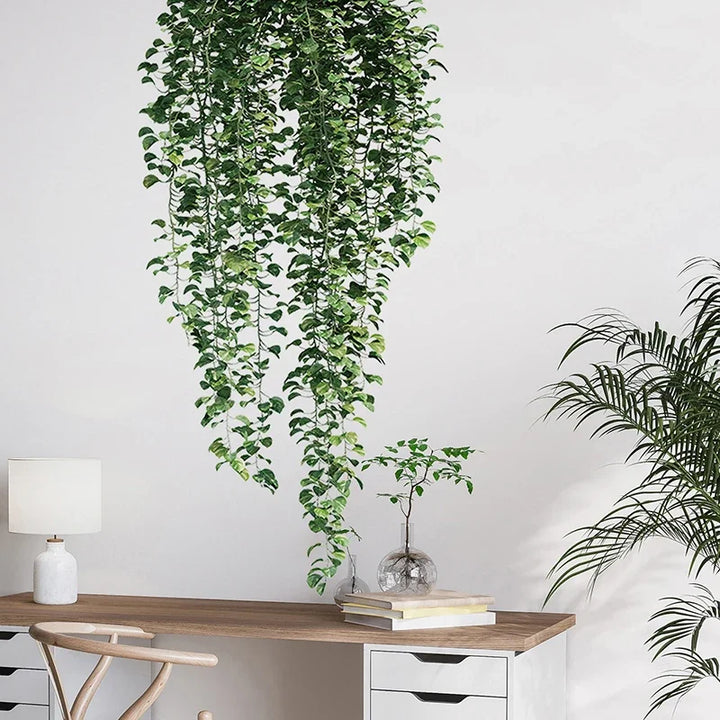 Realistische grüne Ranken Wandaufkleber 54x105cm grüne Blätter Wandsticker abnehmbar abziehbar und aufkleber PVC Vinyl Wandmural für kreative DIY Wohnkultur | Karnz