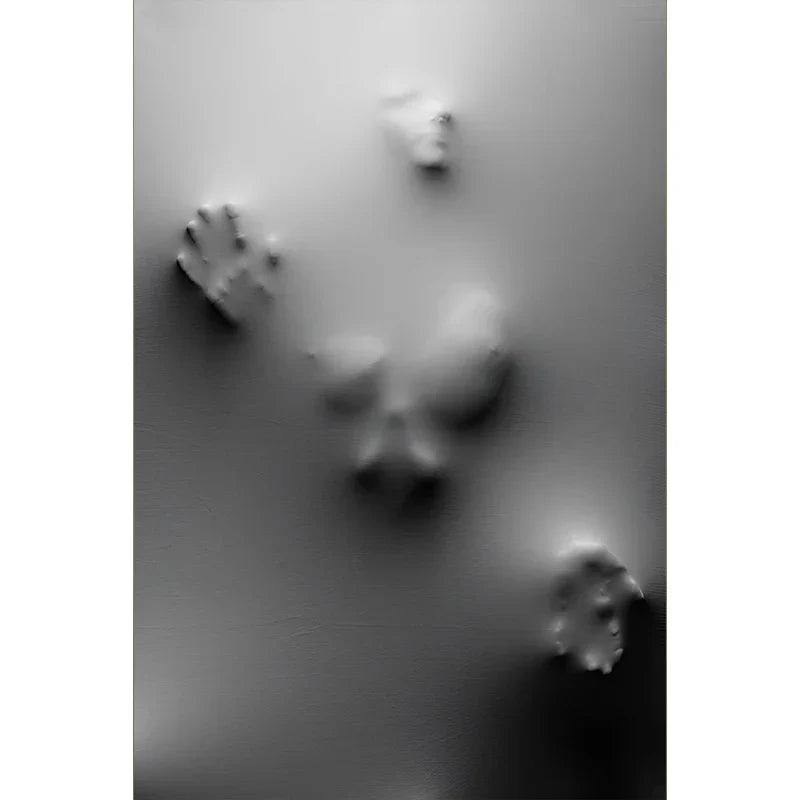 Moderne Kunst Abstrakte Gespenstische Figuren In Der Wand Leinwanddrucke Schwarz Weiß Wandkunst Poster Bilder Für Wohnzimmer Schlafzimmer Kunst Dekor | Karnz
