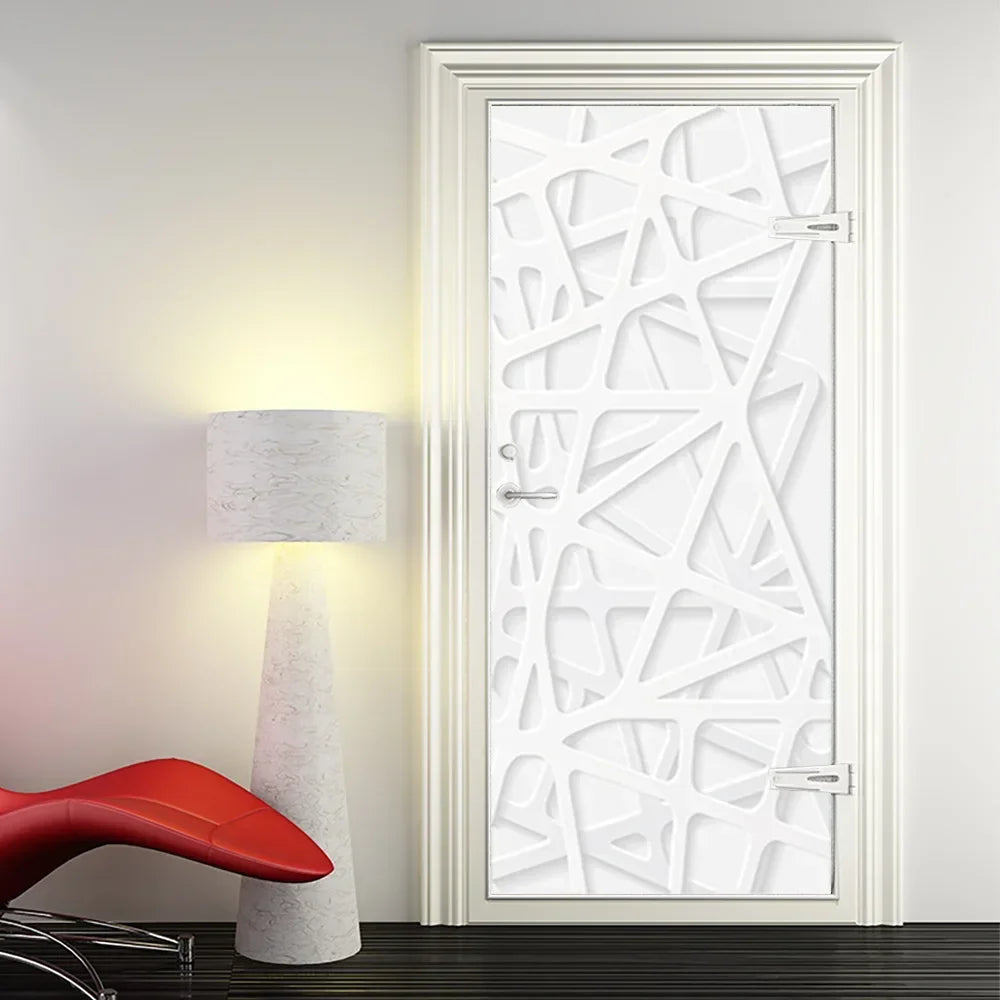 Moderne abstrakte Perlen geometrische Türaufkleber Mural abnehmbar PVC Vinyl Peel N Stick Wandkunst Mural Dekor für Innentüren Kreative DIY Wohnkultur | Karnz