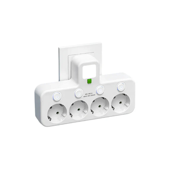 Karnz | Mehrfachsteckdose VOLTRIQ ProLine | 3–4 Steckplätze + 2× USB & 1× Typ-C | 2500 W | Überspannungsschutz & Kontrollschalter