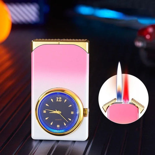 Kreative Dual Fire Farbverlauf Feuerzeug Uhr | Karnz