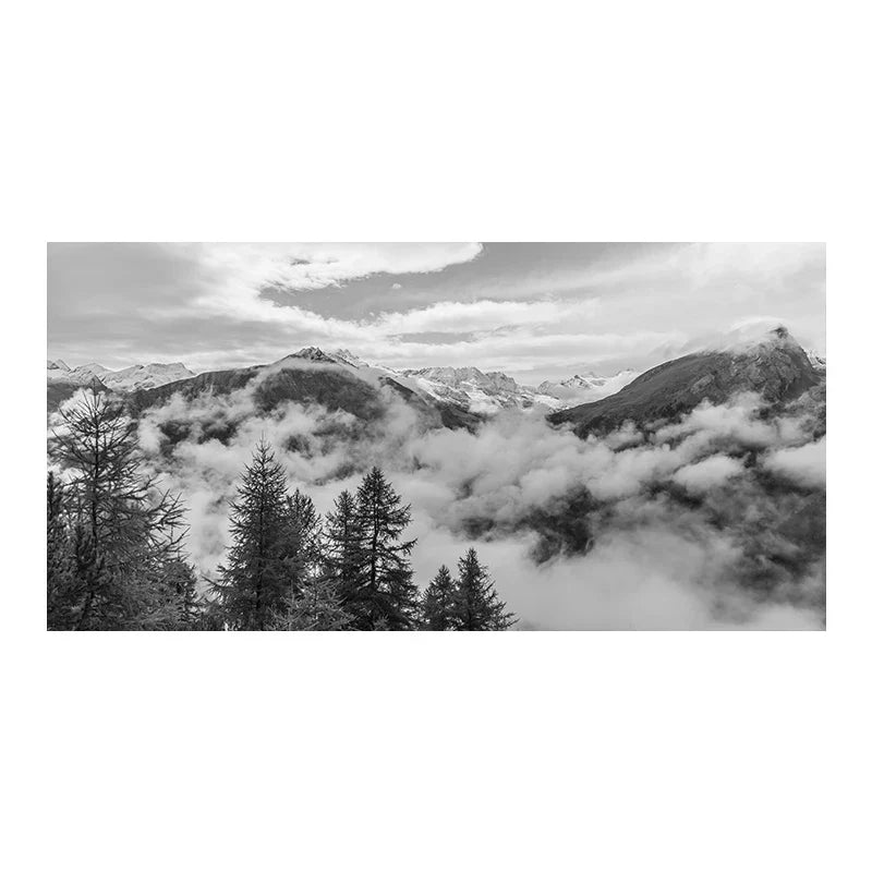 Nordlandschaften Wald Berg Wildnis Wandkunst Fine Art Leinwanddrucke Schwarz Weiß Poster Für Wohnzimmer Moderne Büros Dekor | Karnz
