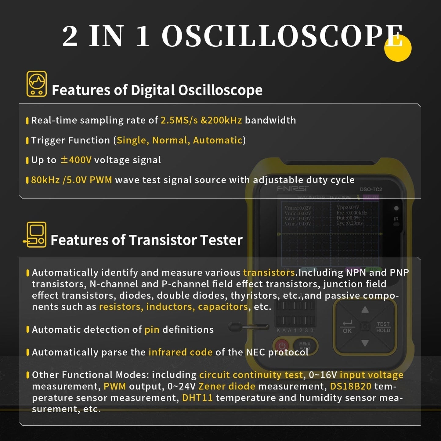 2-in-1 Volt Check Digital Kompakt Transistor | Karnz
