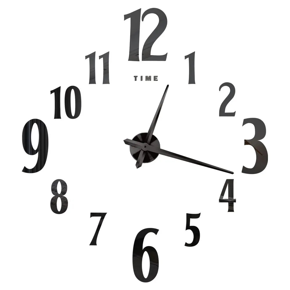 Große Wanduhr DIY 3D Selbstkleber Spiegel Acryl Wanduhr für Küche Esszimmer Wohnzimmer Kreative Wohnkultur | Karnz