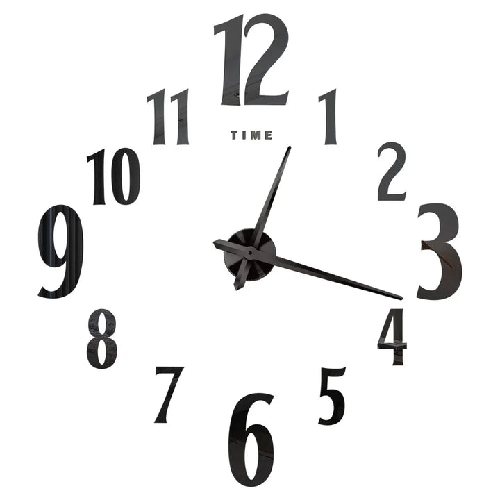 Große Wanduhr DIY 3D Selbstkleber Spiegel Acryl Wanduhr für Küche Esszimmer Wohnzimmer Kreative Wohnkultur | Karnz