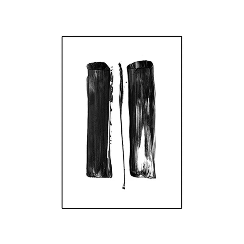 Schwarz Weiß Wandkunst Minimalistisch Abstract Tinte Pinsel Striche Fine Art Leinwanddrucke Poster Bilder Für Wohnzimmer Home Office Kunst Dekor | Karnz