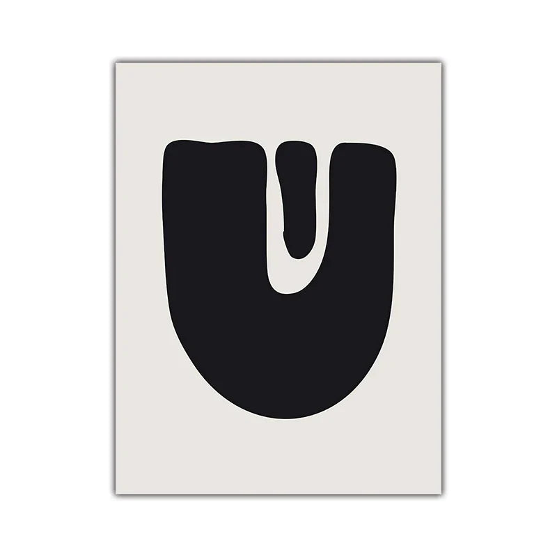 Minimalistische abstrakte primitive Symbole Wandkunst Fine Art Leinwanddrucke Schwarz Weiß Bilder für moderne Wohnung Wohnzimmer Dekor | Karnz