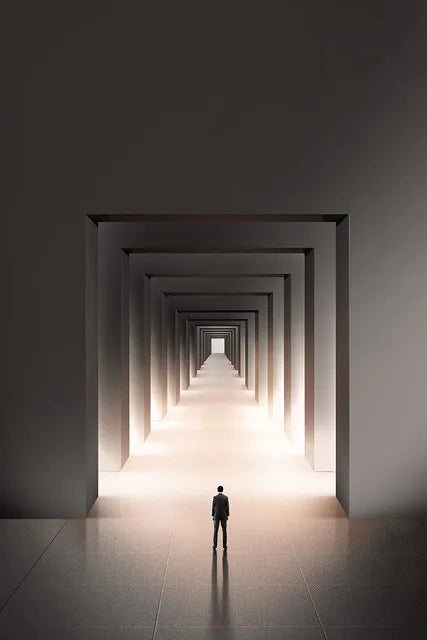 Moderne geometrische architektonische Landschaften Wandkunst Fine Art Leinwanddrucke Bilder für Studio, Home Office, Eingangsbereich Inspirierende Kunstdeko | Karnz